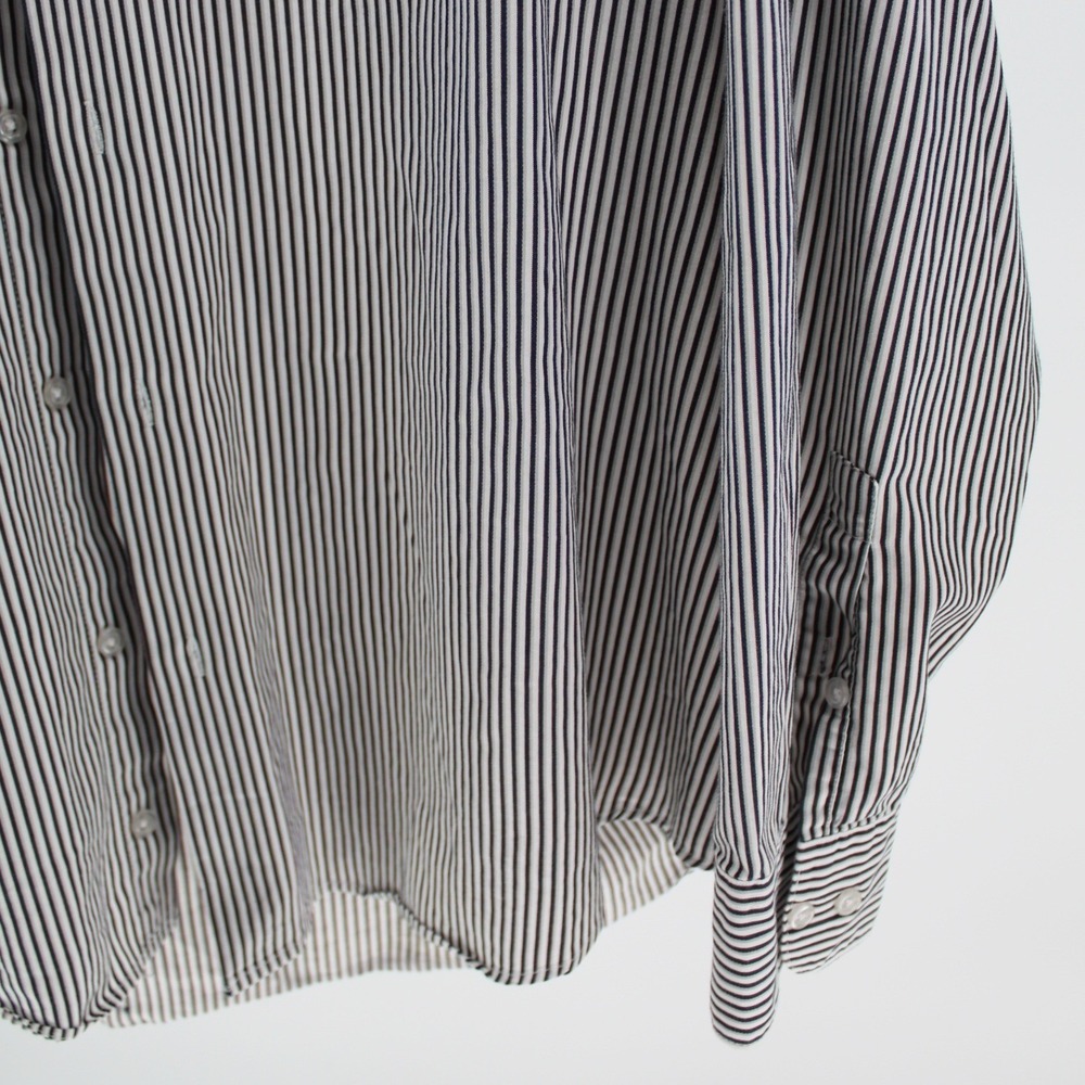 Alfani Fitted XXL $59 Black White Pinstripe Performance Button Front Dress Shirt - Picture 6 of 7